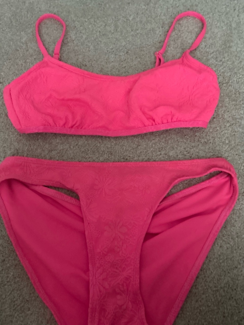 No Boundaries Hot Pink Bandeau Bralette and Bikini Set